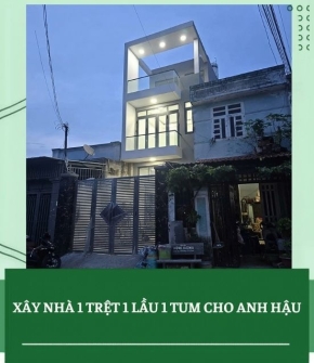 Xây nhà 1 trệt 1 lầu 1 tum tại Hóc Môn – Dự án thực tế anh Hậu