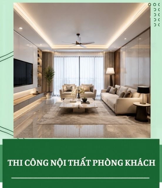 Thi công nội thất phòng khách đẹp, chuyên nghiệp và tối ưu chi phí