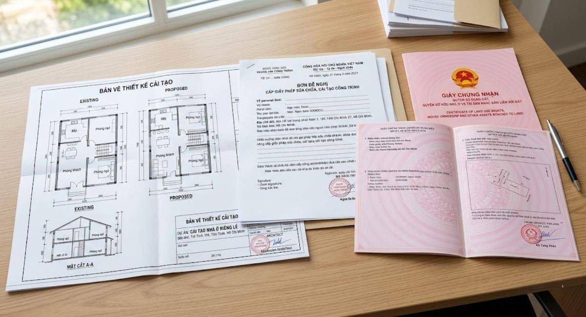 Hồ sơ xin giấy phép cải tạo công trình gồm những gì?