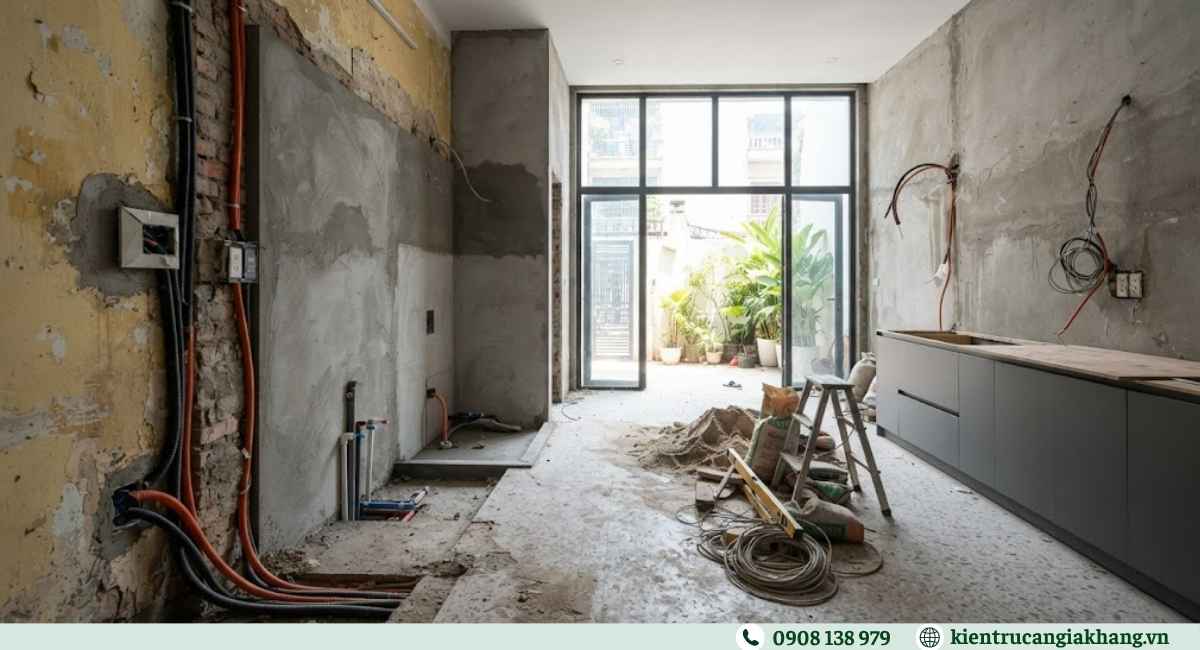 Cải tạo nội thất và hệ thống điện nước nhà phố