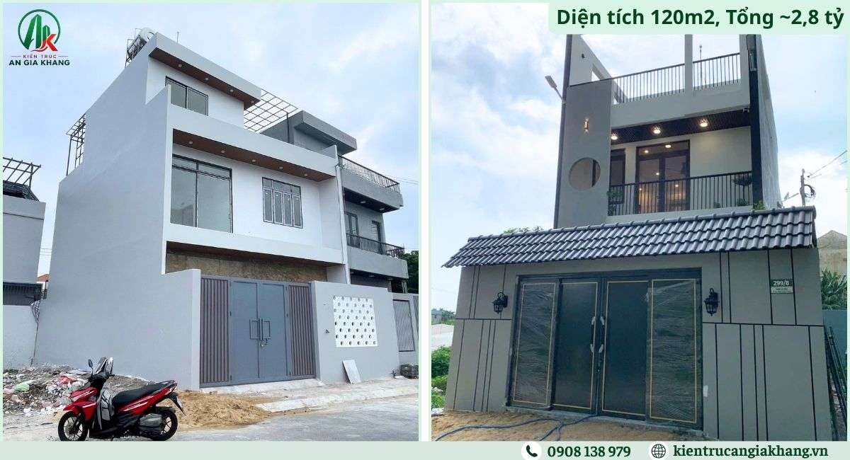 Xây nhà 2 tầng 120m2