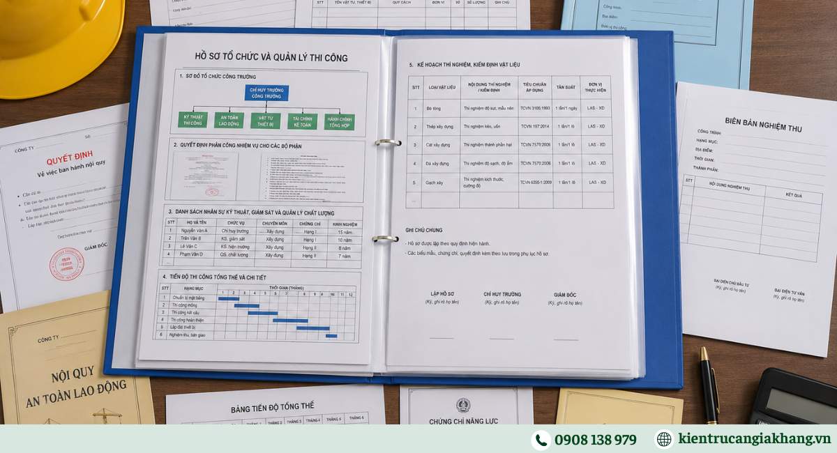 Hồ sơ pháp lý của nhà thầu thi công xây dựng