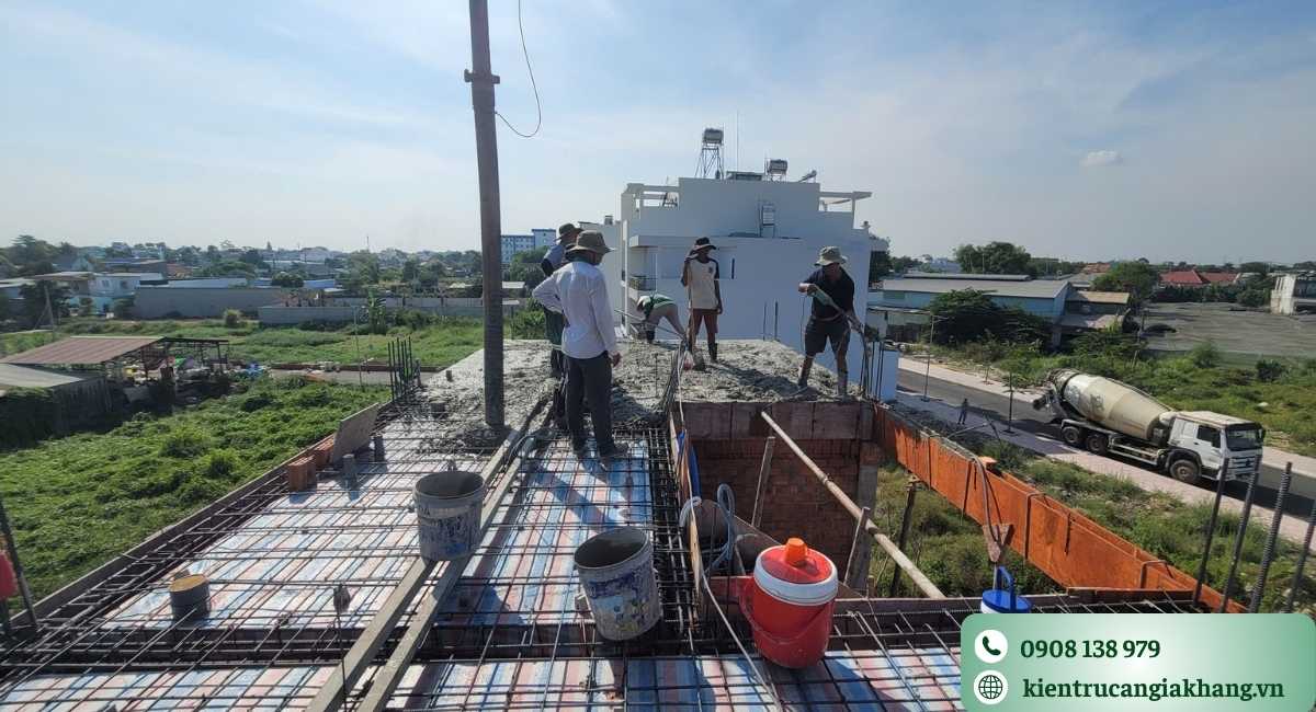 Đổ bê tông đúng kỹ thuật tại An Gia Khang