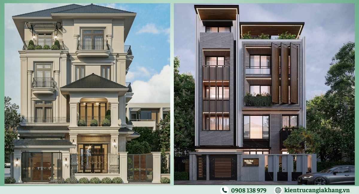 Mẫu biệt thự đẹp 4 tầng