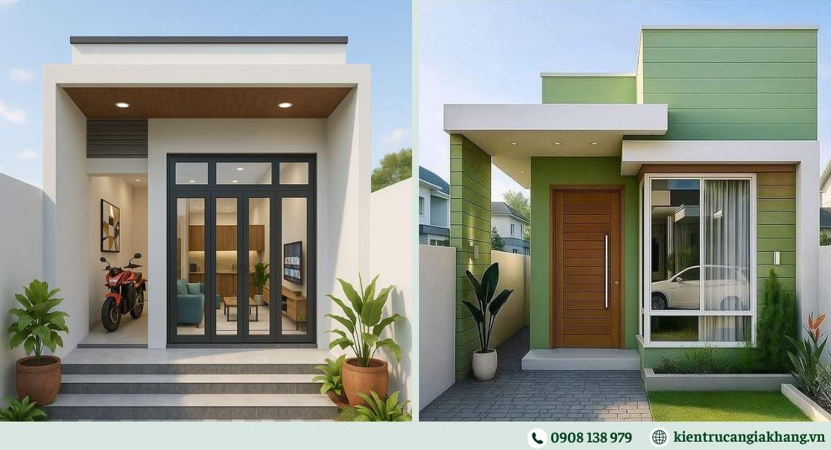Mẫu nhà phố 1 tầng 80m²