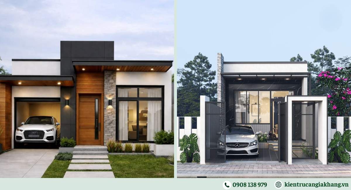 Nhà phố 1 tầng có gara ô tô