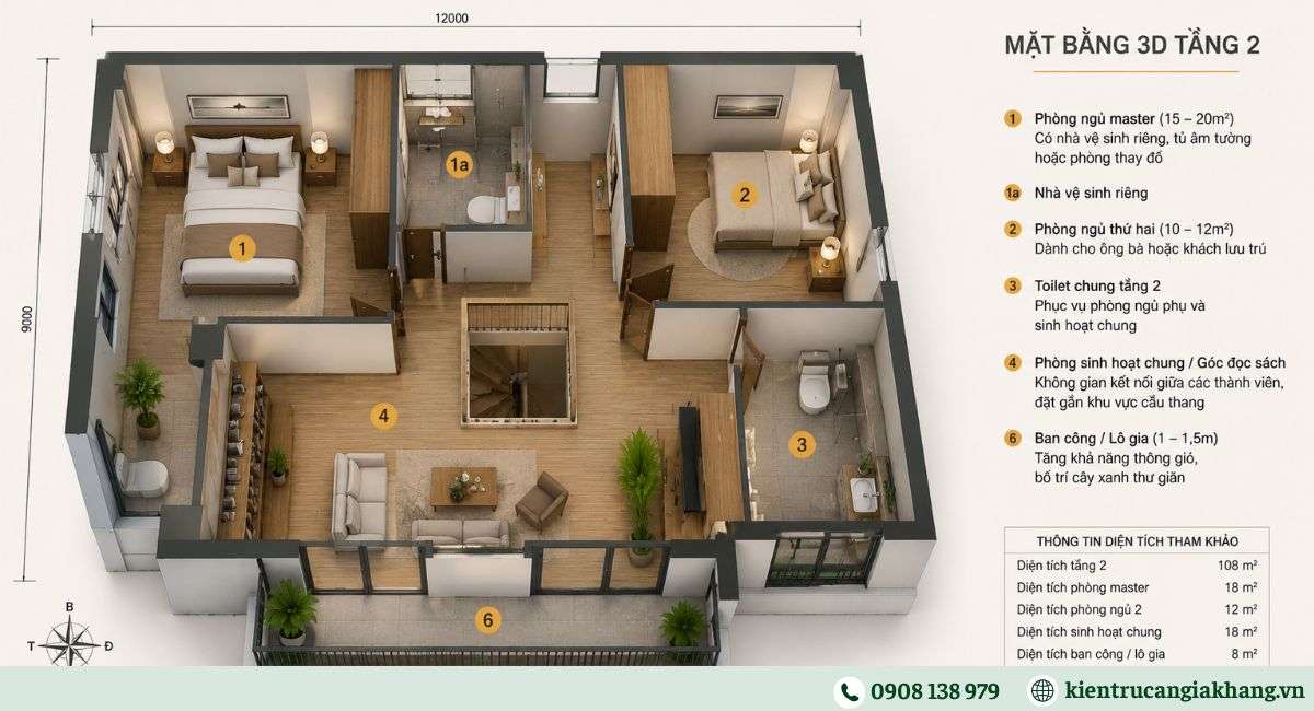 Gợi ý bản vẽ bố trí công năng cho nhà 3 tầng
