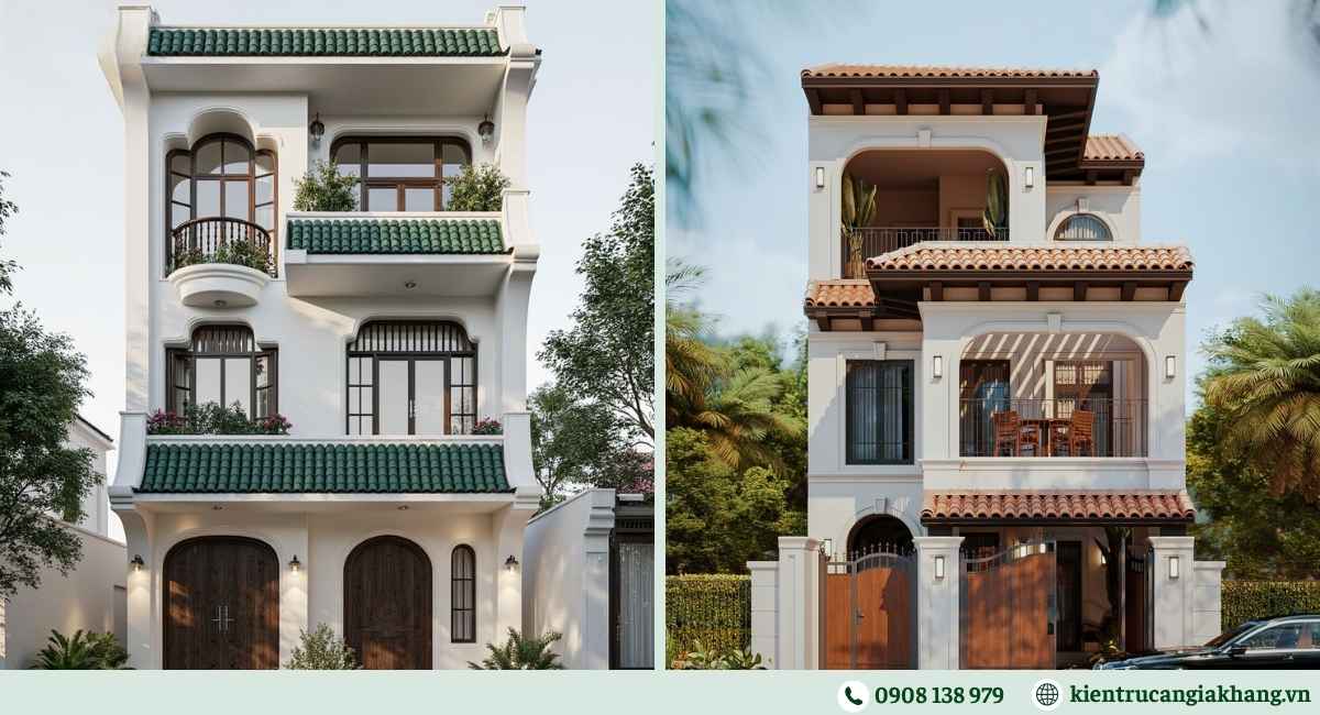 Mẫu nhà phố 3 tầng phong cách Indochine