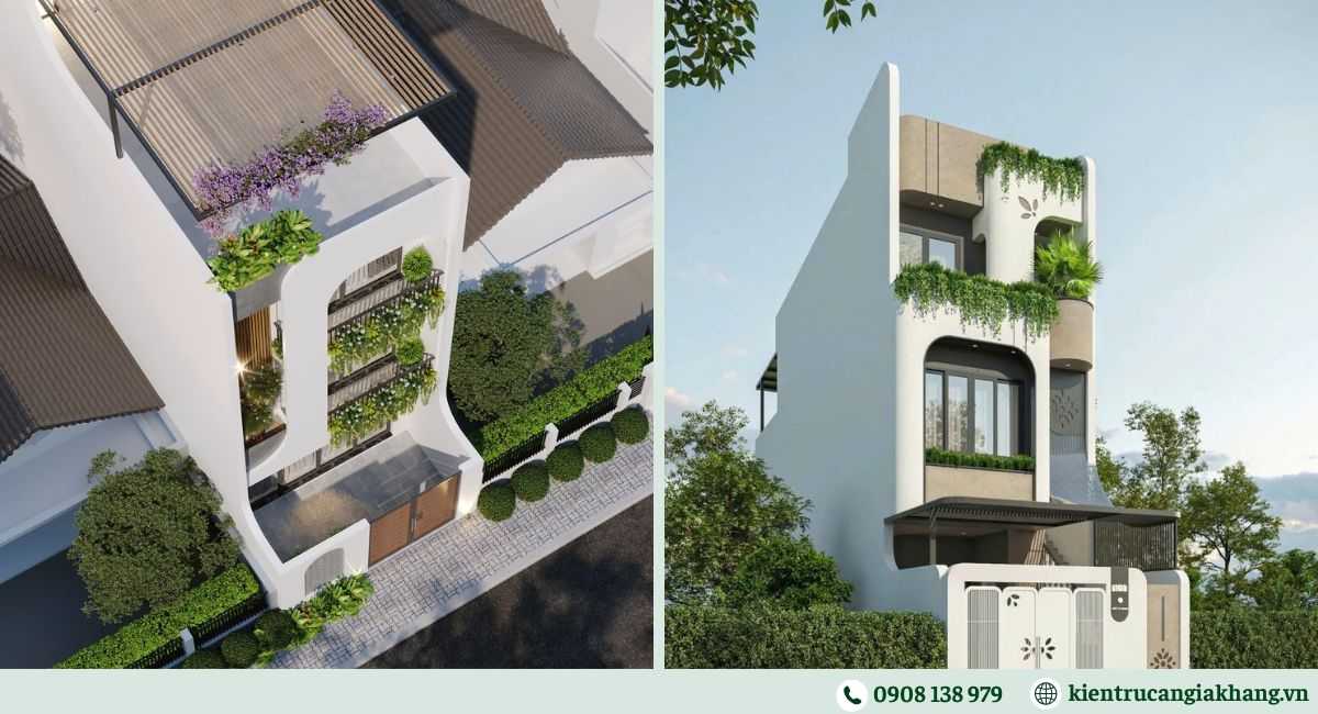 Nhà phố 3 tầng có chiều sâu lớn