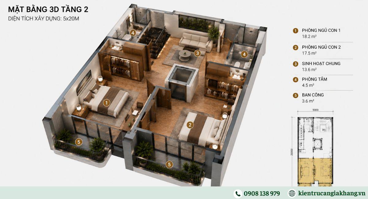 Cách bố trí công năng nhà phố 4 tầng