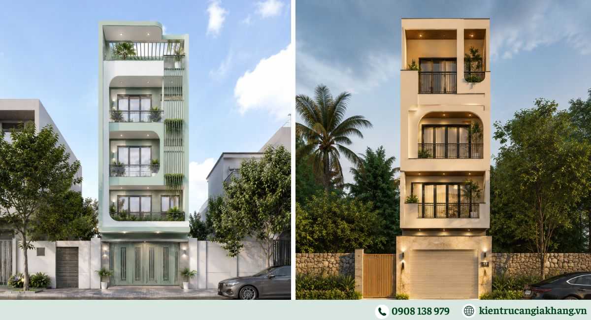 Mẫu nhà phố 4 tầng tối giản