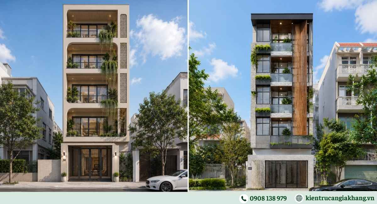 Mẫu nhà phố 5 tầng hiện đại tối ưu không gian sống
