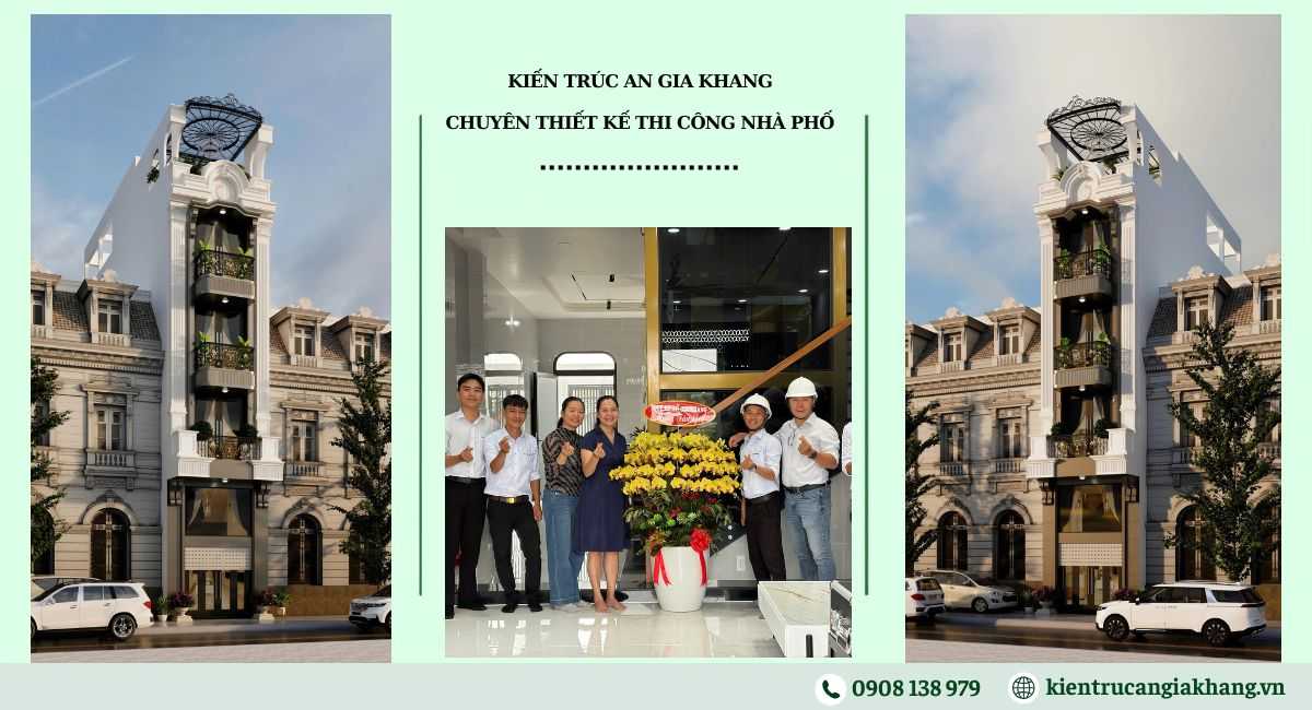 Thiết kế, thi công nhà phố 5 tầng với Kiến Trúc An Gia Khang