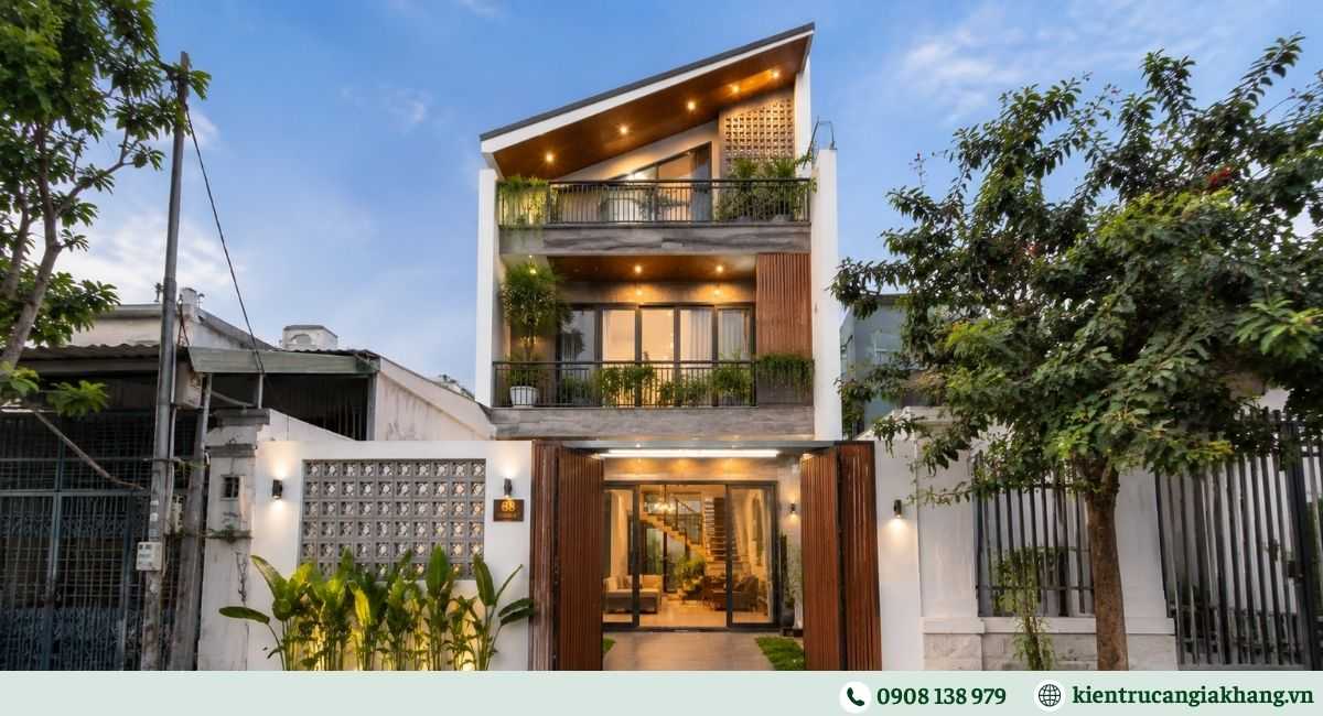 Nhà phố mái lệch