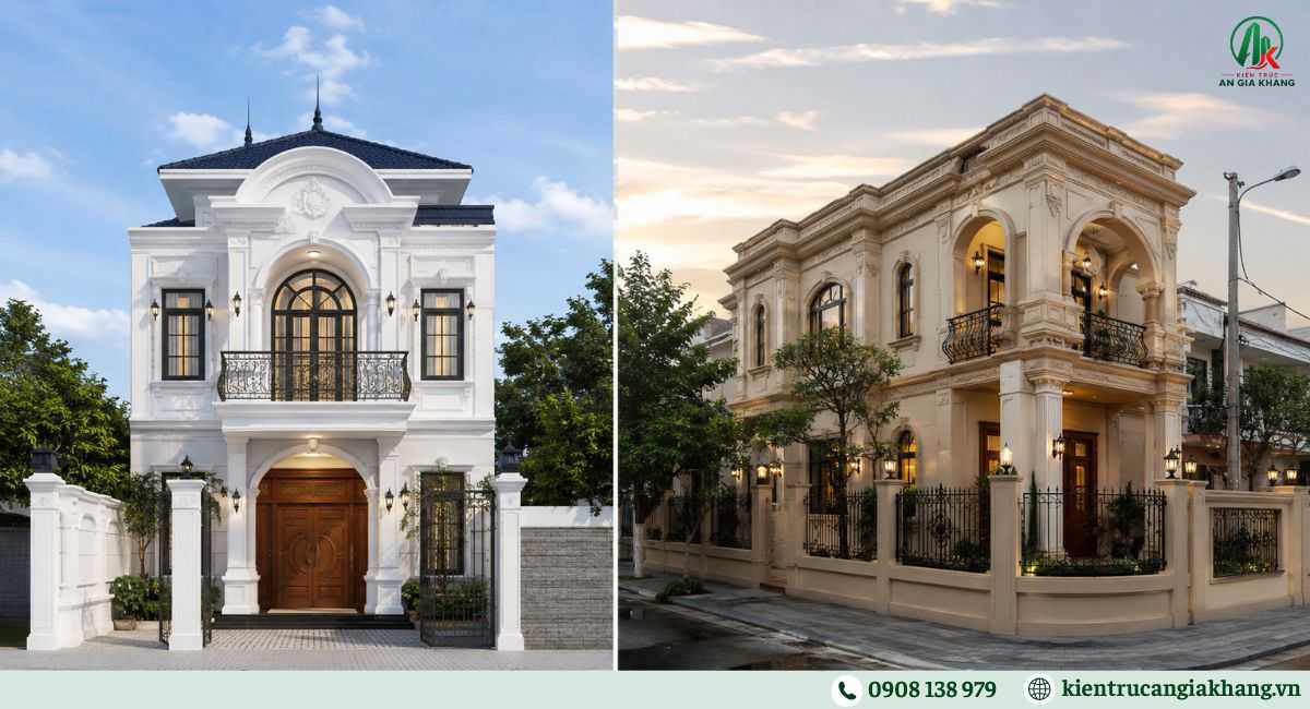 Mẫu nhà phố tân cổ điển 2 tầng
