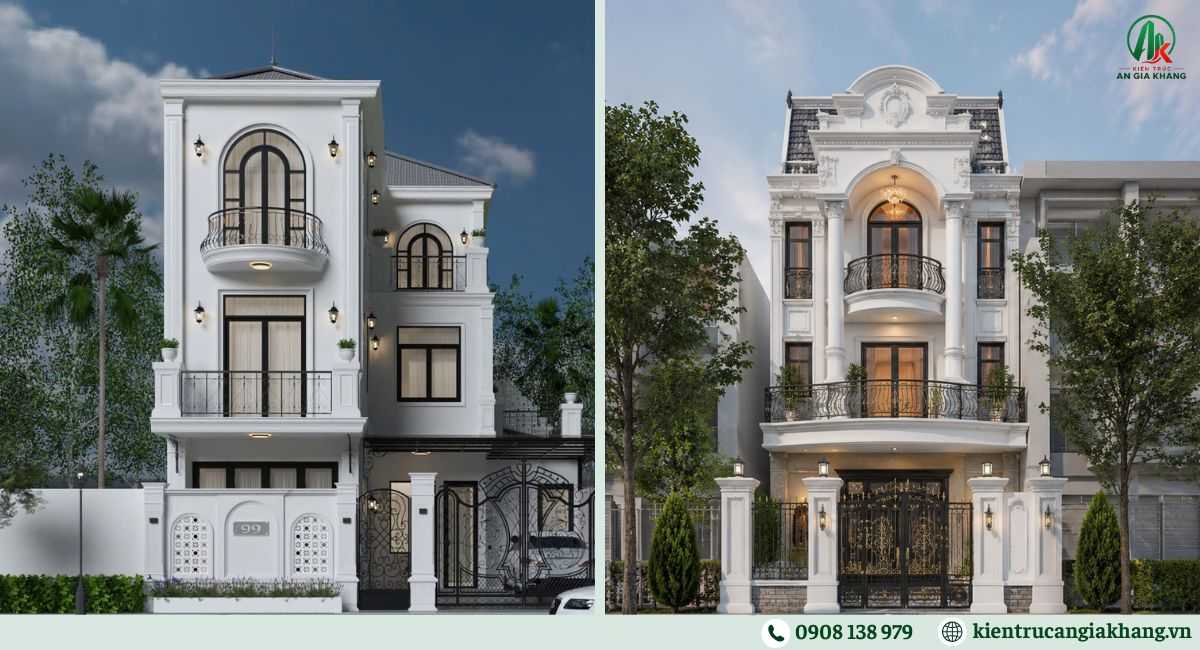 Mẫu nhà phố tân cổ điển 3 tầng