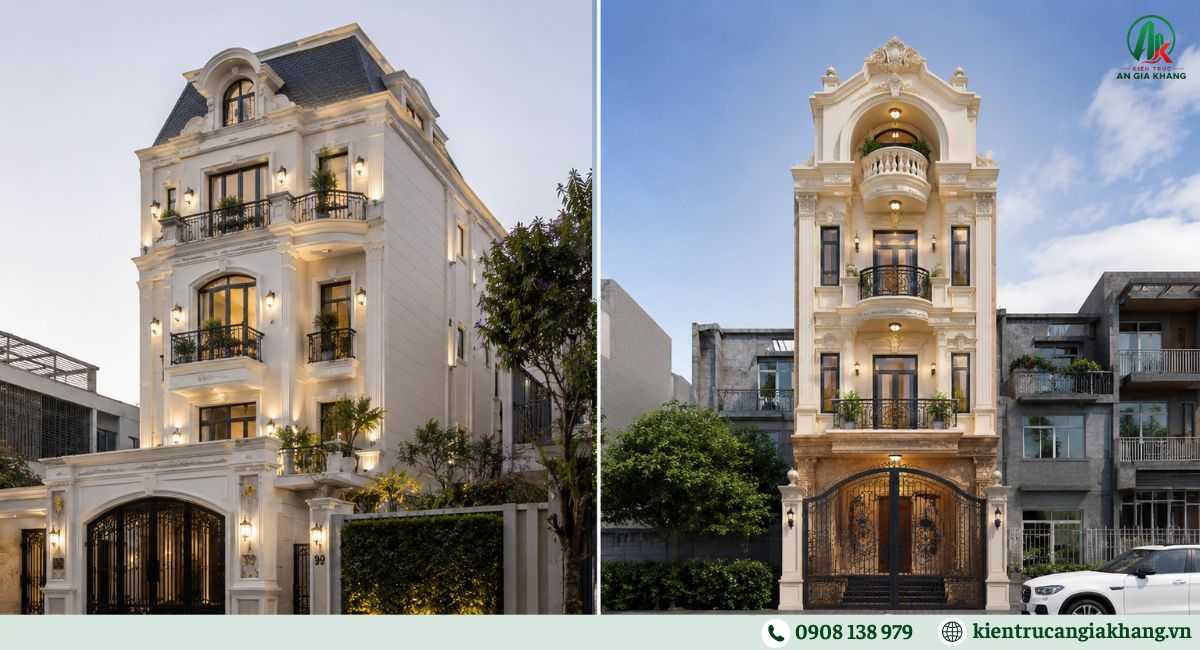 Mẫu nhà phố tân cổ điển 4 tầng