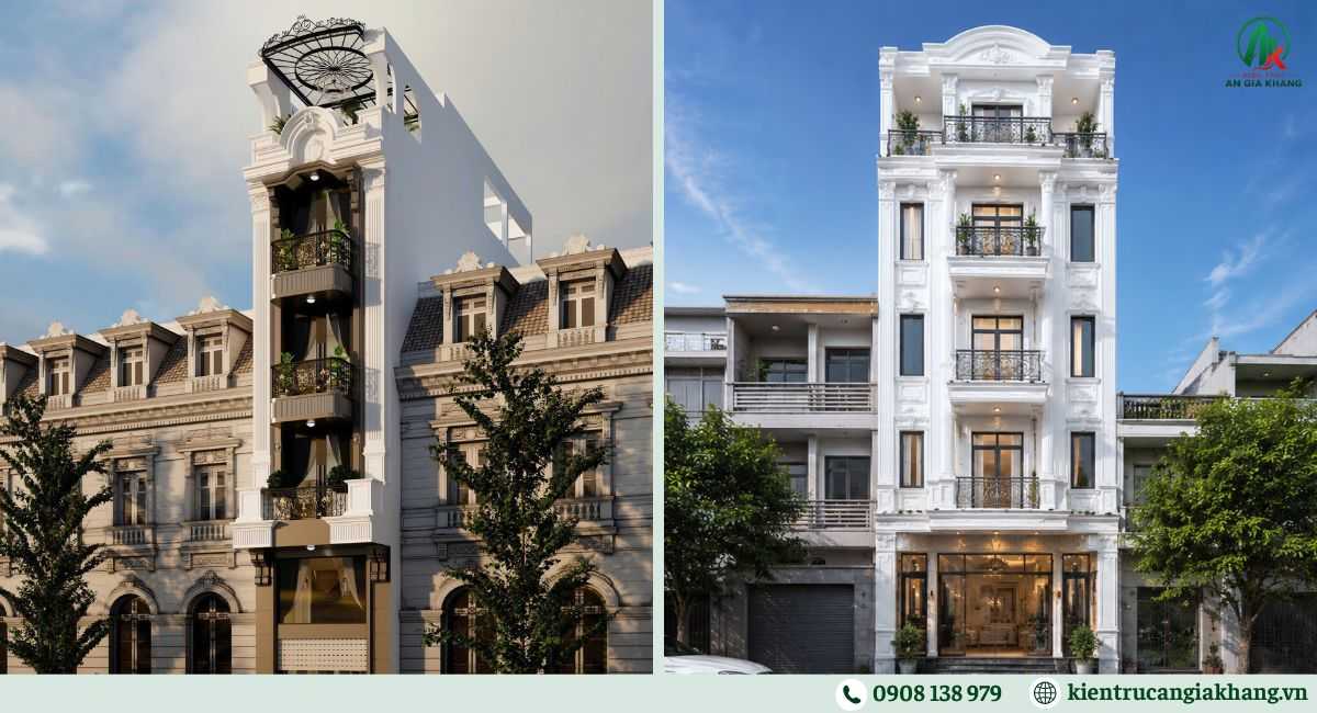 Mẫu nhà phố tân cổ điển 5 tầng