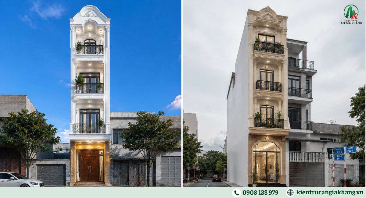 Mẫu nhà phố tân cổ điển đẹp mặt tiền 4m