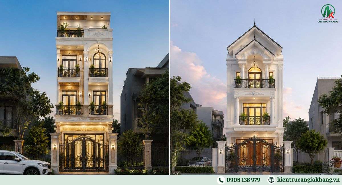 Mẫu nhà phố tân cổ điển mặt tiền 6m