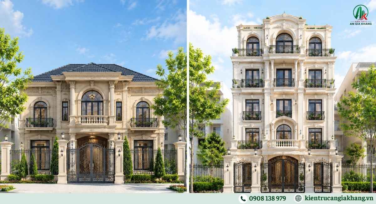 Nhà phố tân cổ điển đẹp cho gia đình nhiều thế hệ