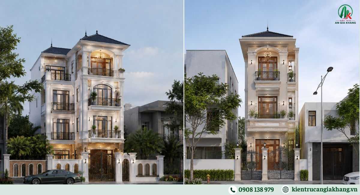 Nhà phố tân cổ điển thiết kế mái Nhật thanh lịch