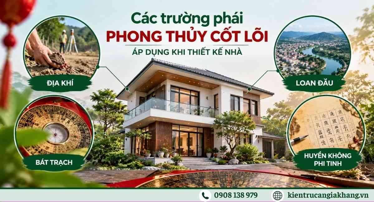 Các trường phái phong thủy cốt lõi áp dụng khi thiết kế nhà