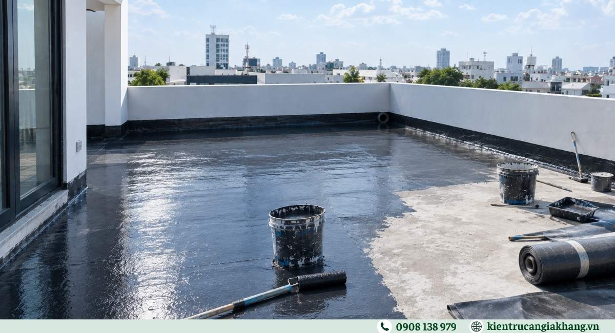 Thi công chống thấm sân thượng và nhà vệ sinh tại Gò Vấp