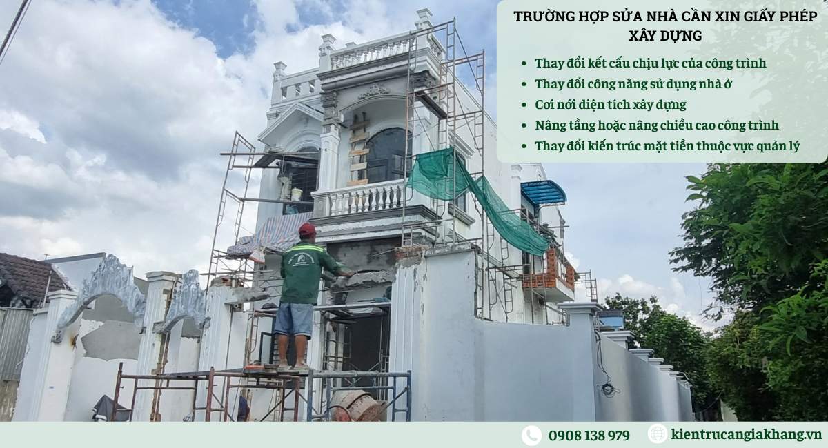 Các trường hợp sửa nhà cần xin giấy phép xây dựng