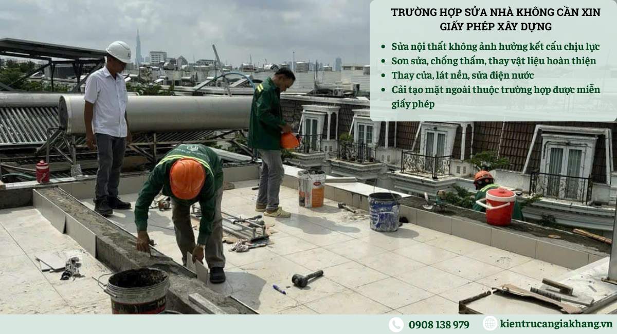 Các trường hợp sửa nhà không cần xin giấy phép xây dựng