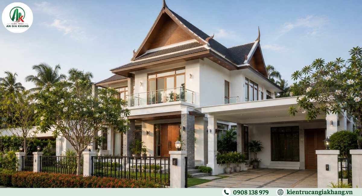 Mẫu biệt thự đơn lập mái Thái