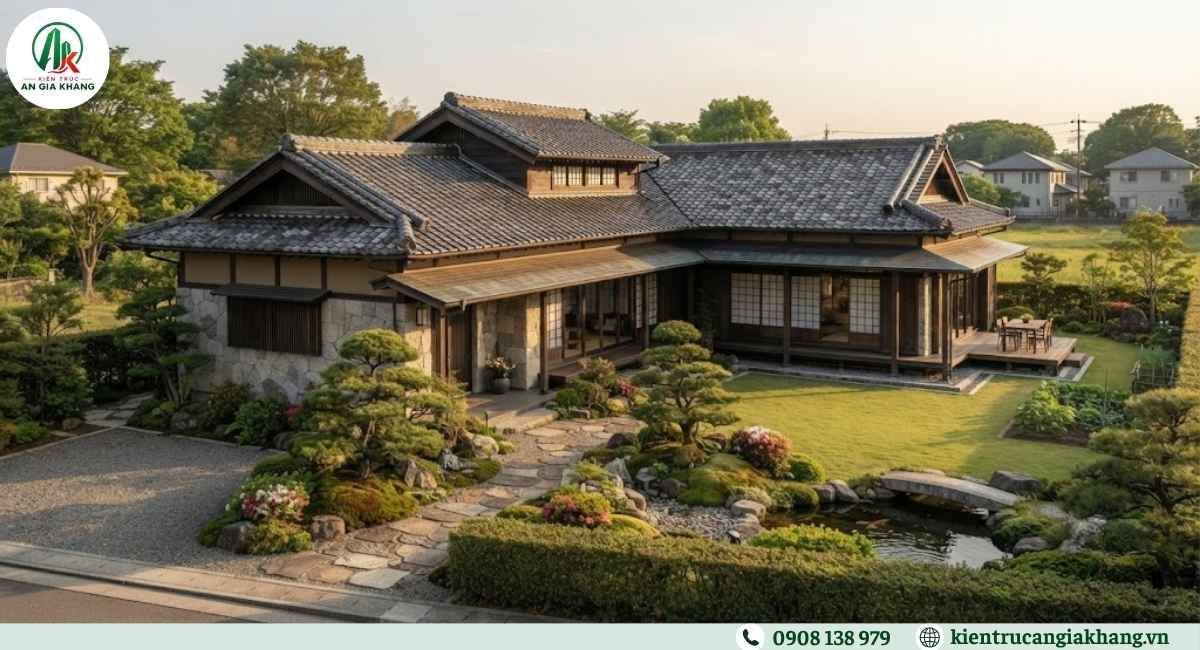 Mẫu biệt thự nhà vườn mái Nhật