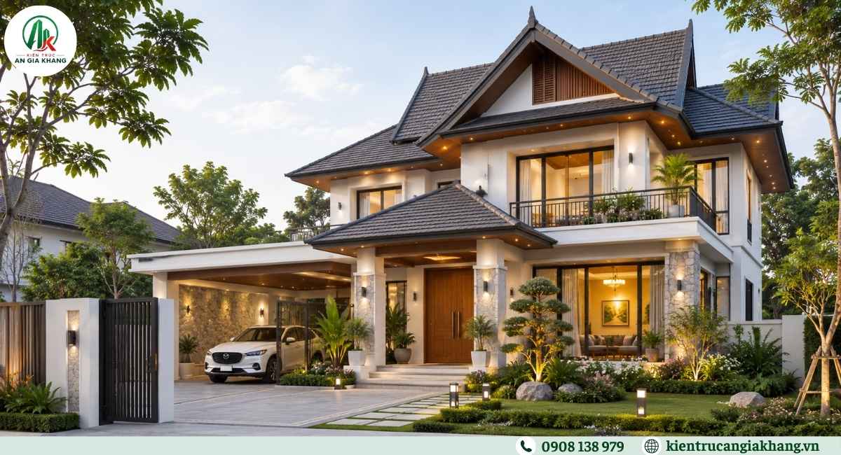 Mẫu biệt thự nhà vườn mái Thái