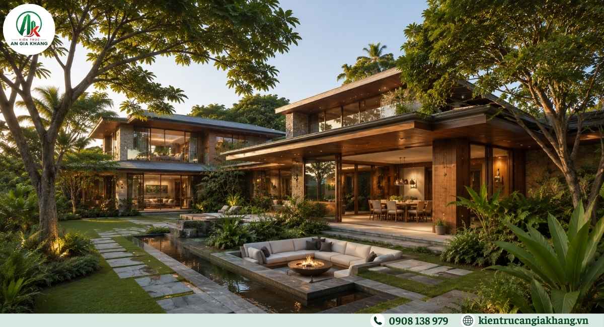 Thiết kế biệt thự nhà vườn hiện đại giữa không gian xanh