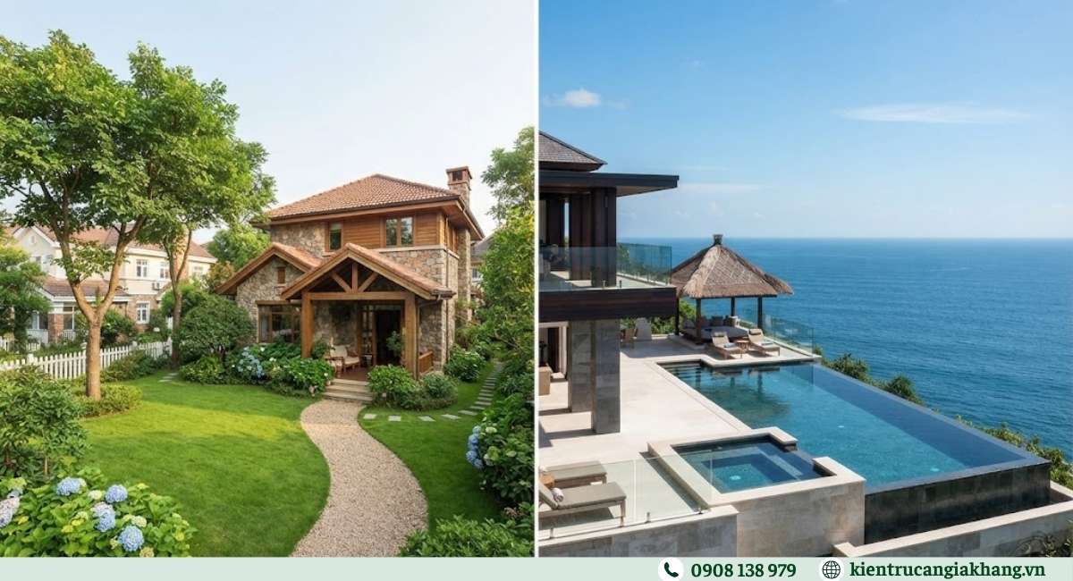 So sánh biệt thự vườn và biệt thự nghỉ dưỡng