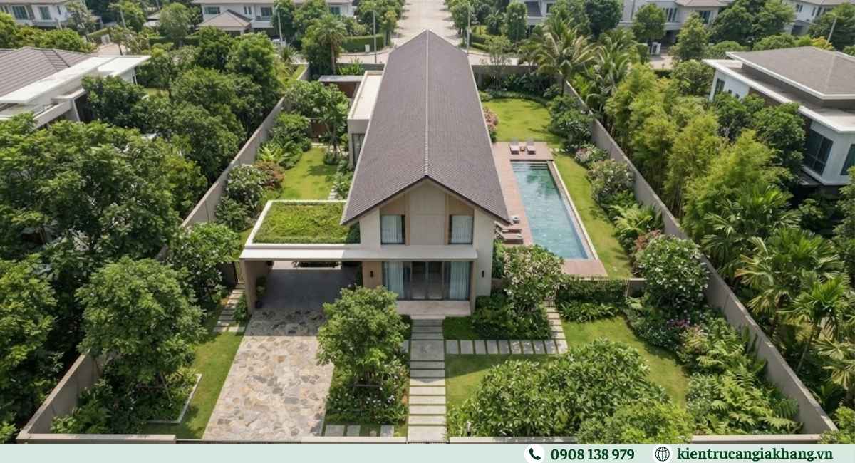 Bố cục chữ I truyền thống cho biệt thự vườn