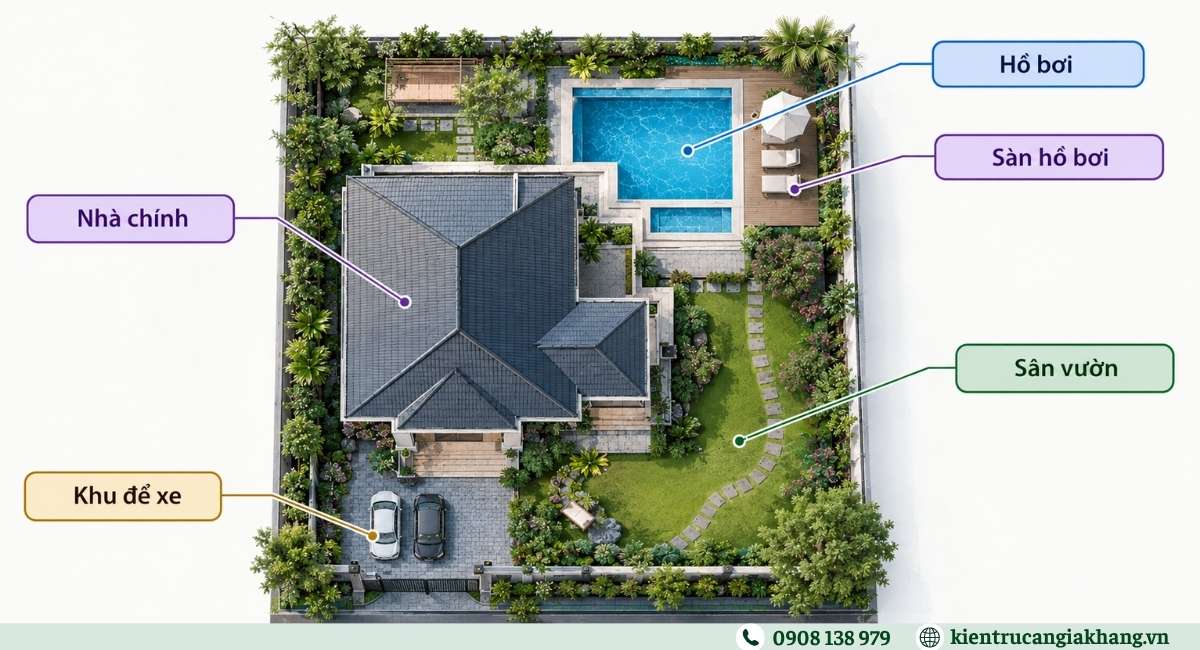 Nguyên tắc thiết kế biệt thự nhà vườn tối ưu công năng, thẩm mỹ