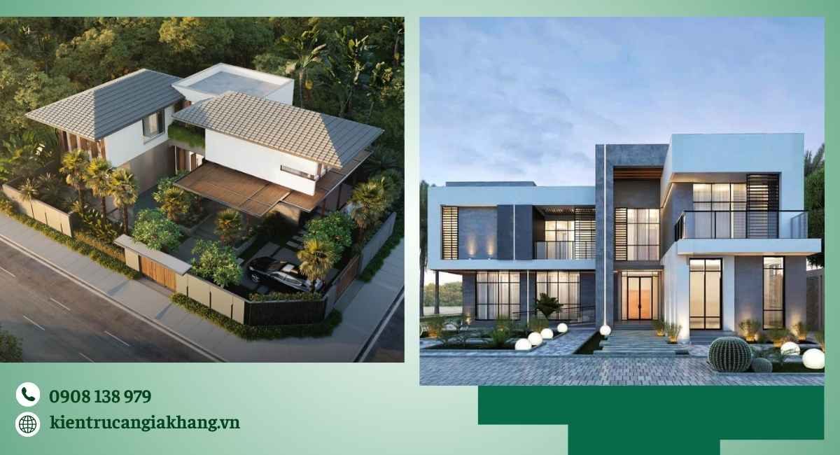 Thiết kế biệt thự chữ L tối ưu ánh sáng và thông gió tự nhiên