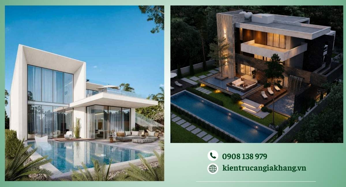 hiết kế biệt thự có hồ bơi sang trọng và hiện đại