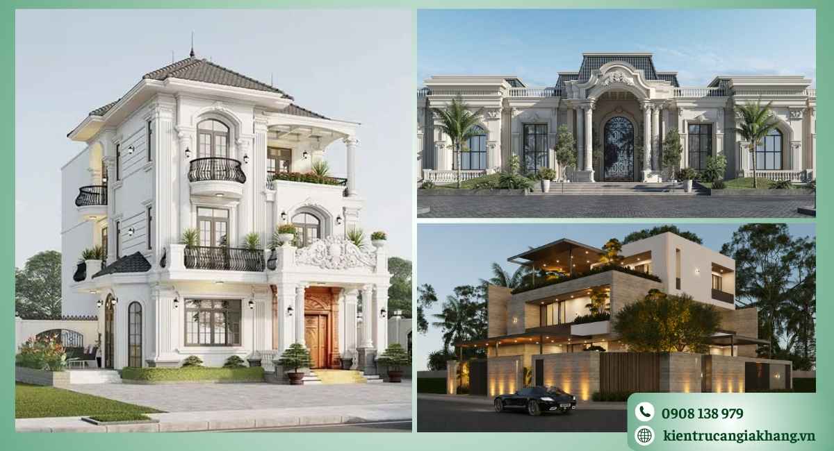 Thiết kế biệt thự luxury cao cấp với vật liệu sang trọng