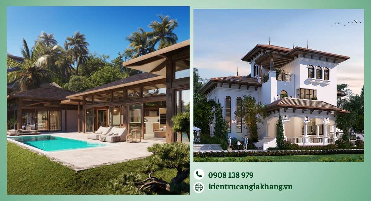 Thiết kế biệt thự nghỉ dưỡng với hồ bơi và sân vườn rộng