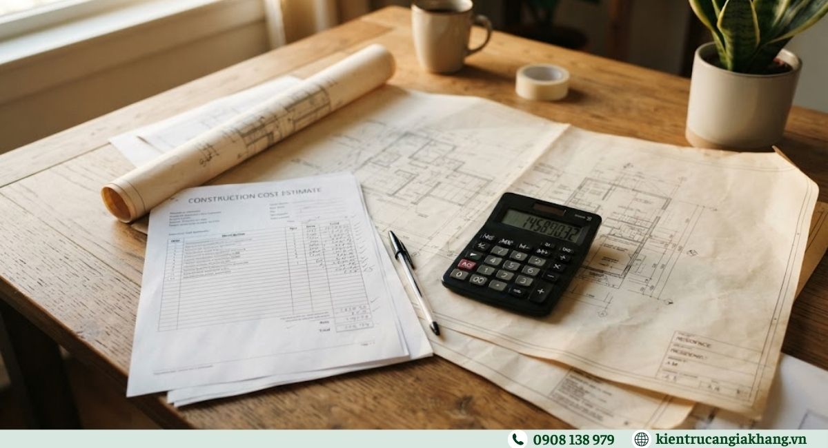 Chi phí xây nhà 1 trệt 1 lầu và cách tính diện tích