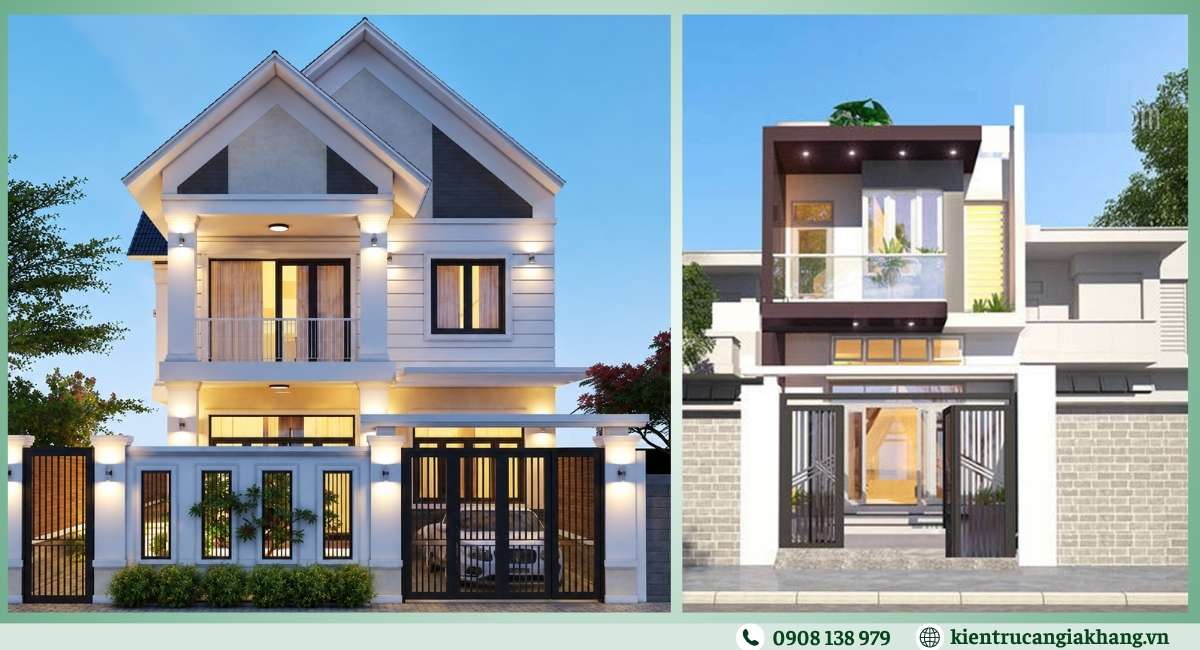 Mẫu nhà 1 trệt 1 lầu 4 phòng ngủ trở lên