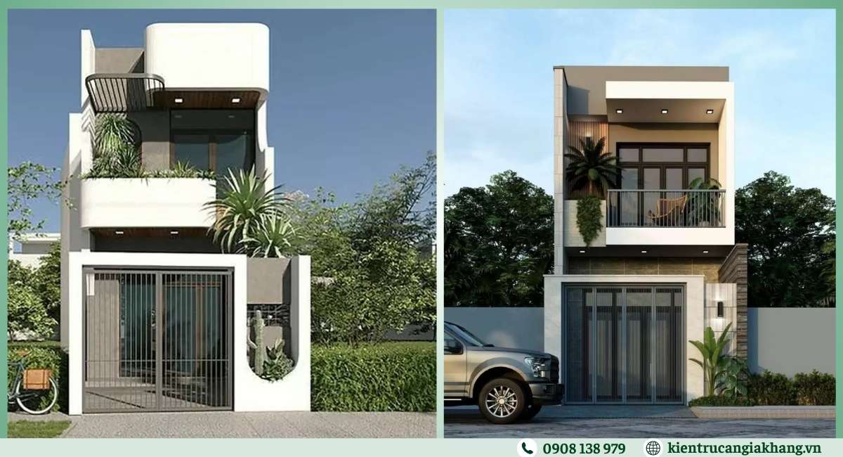 Mẫu nhà 1 trệt 1 lầu phong cách hiện đại
