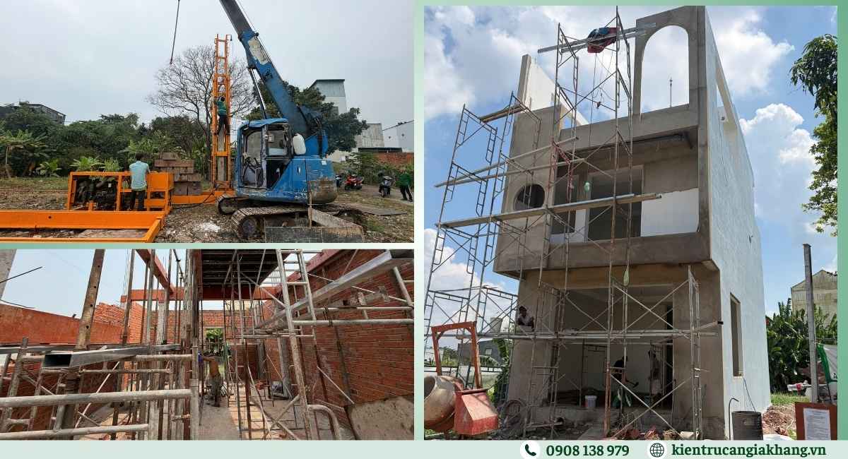 Quy trình thiết kế thi công nhà 1 trệt 1 lầu trọn gói