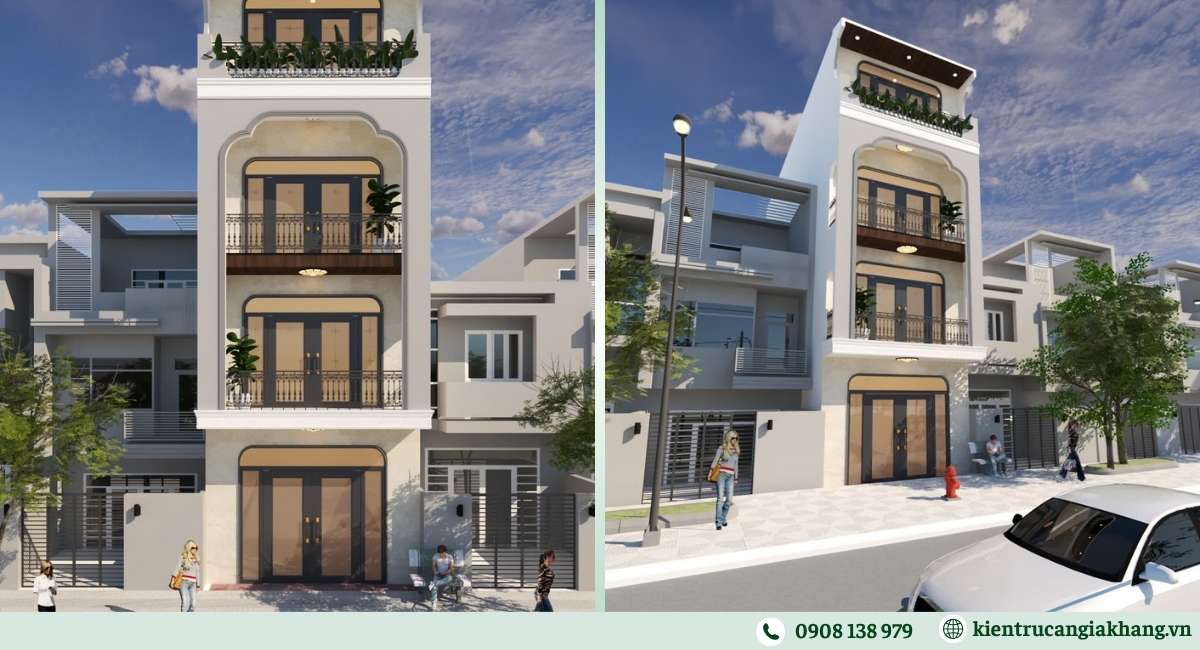 Mẫu nhà phố hiện đại 4 tầng