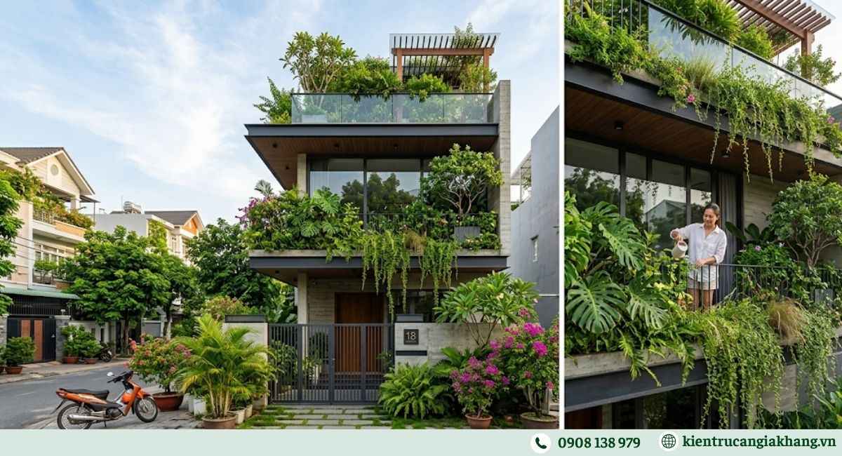 Xu hướng không gian sống hiện đại và xanh trong nhà phố