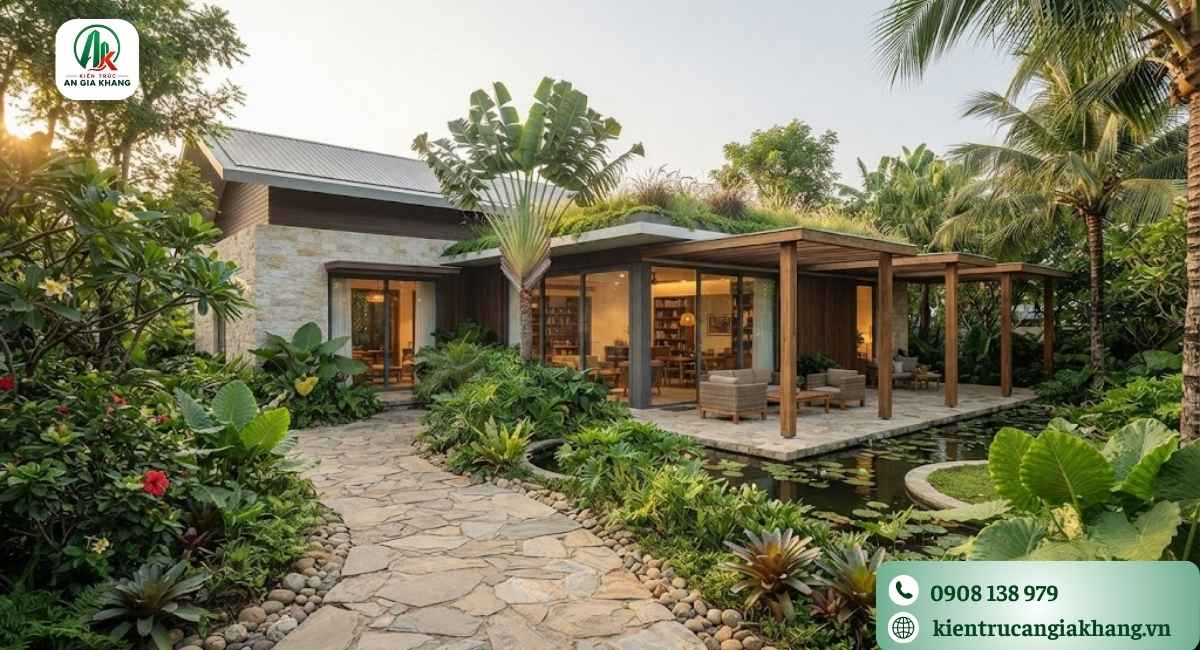 không gian sống nhà vườn cấp 4