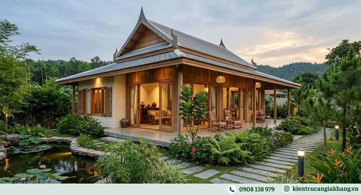 Mẫu nhà vườn máI Thái