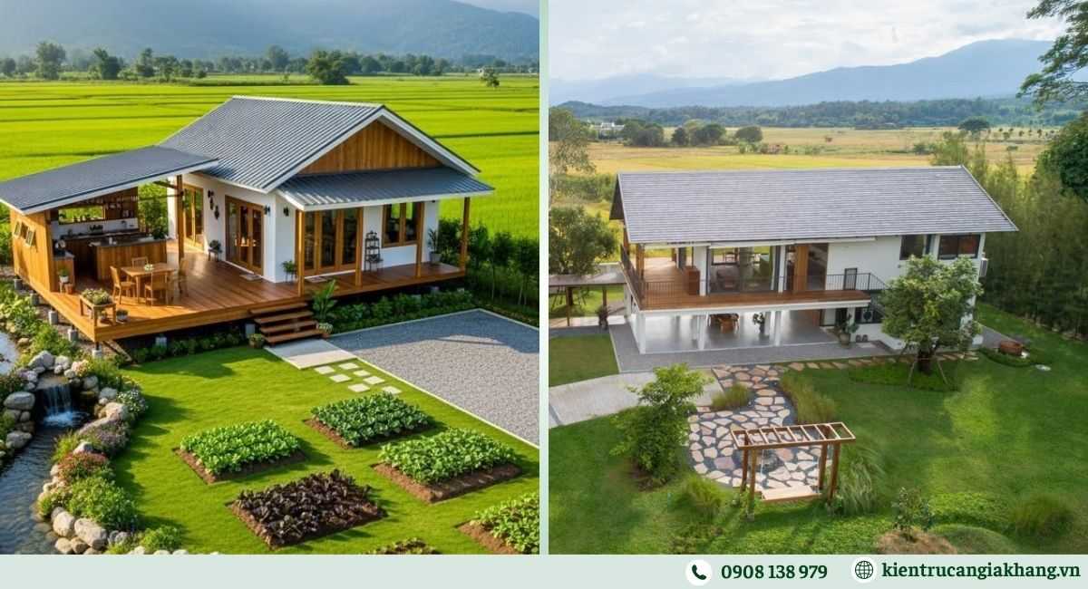 nhà vườn nghỉ dưỡng gần gũi thiên nhiên 
